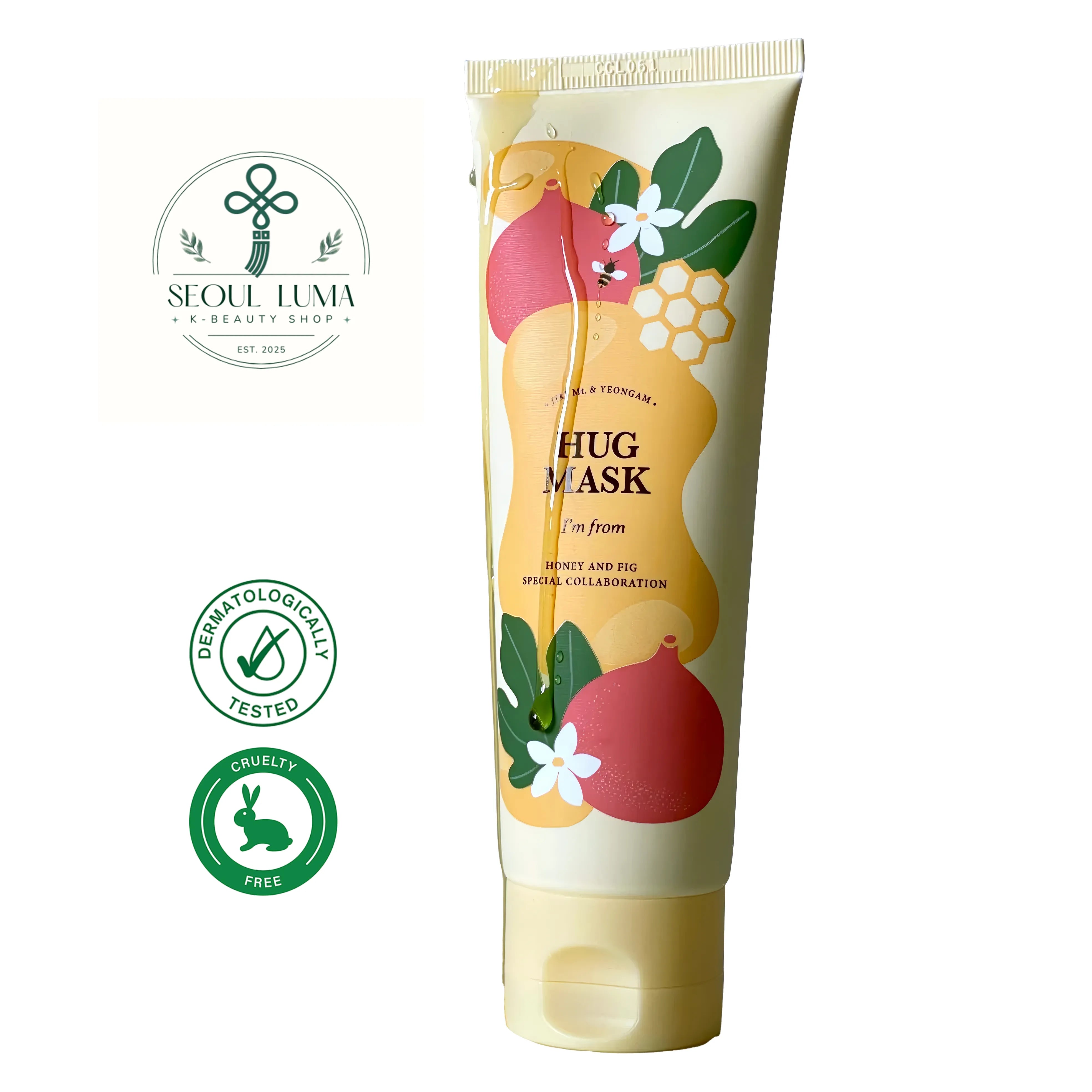 I'M FROM Hug Mask 120g limited edition with 20% Jirisan mountain honey, fig enzymes, and brown sugar for dual-action nourishing and exfoliation